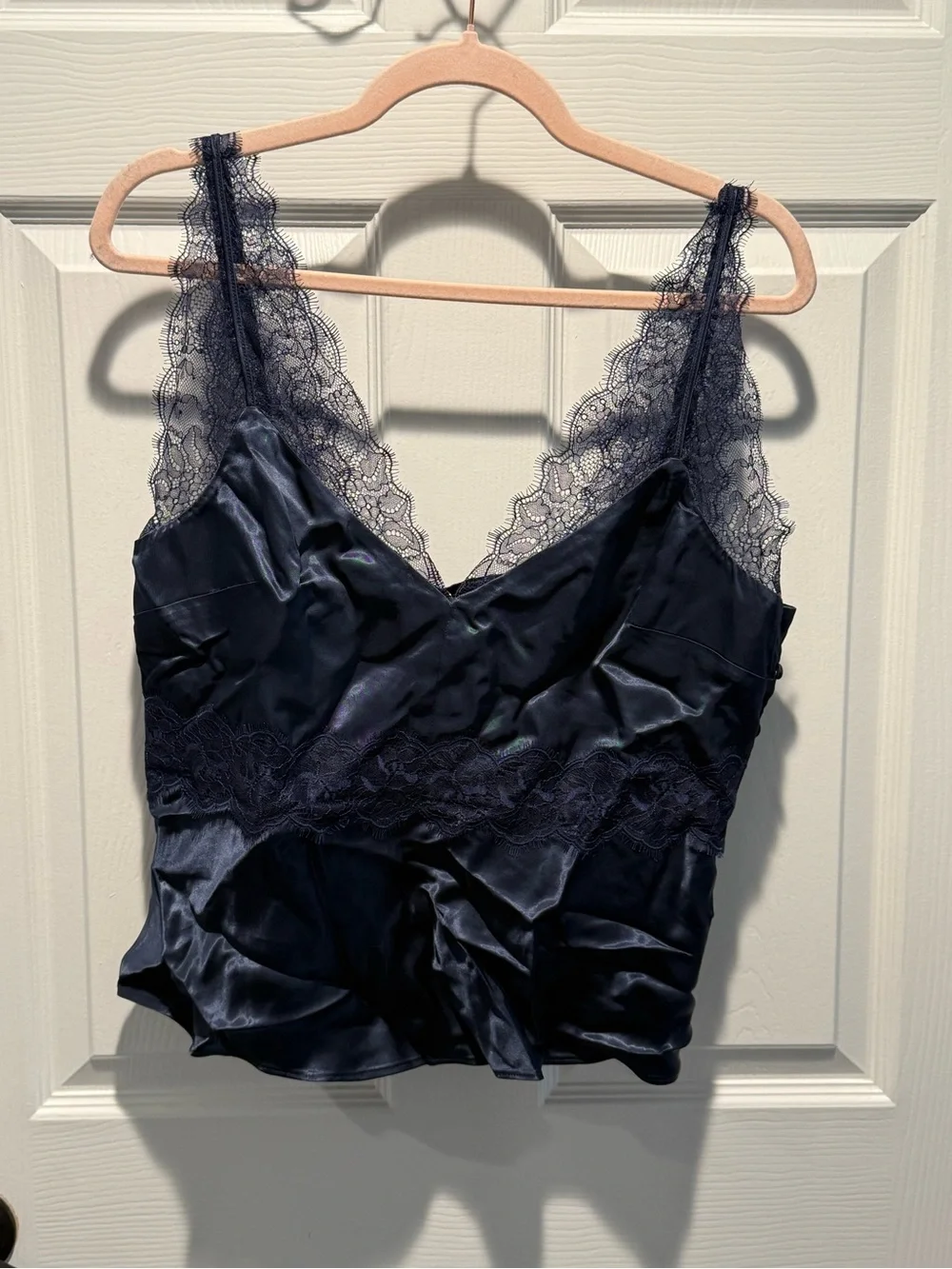 J.Crew Lace-Trim Tank Top in Luster Charmeuse Size 14